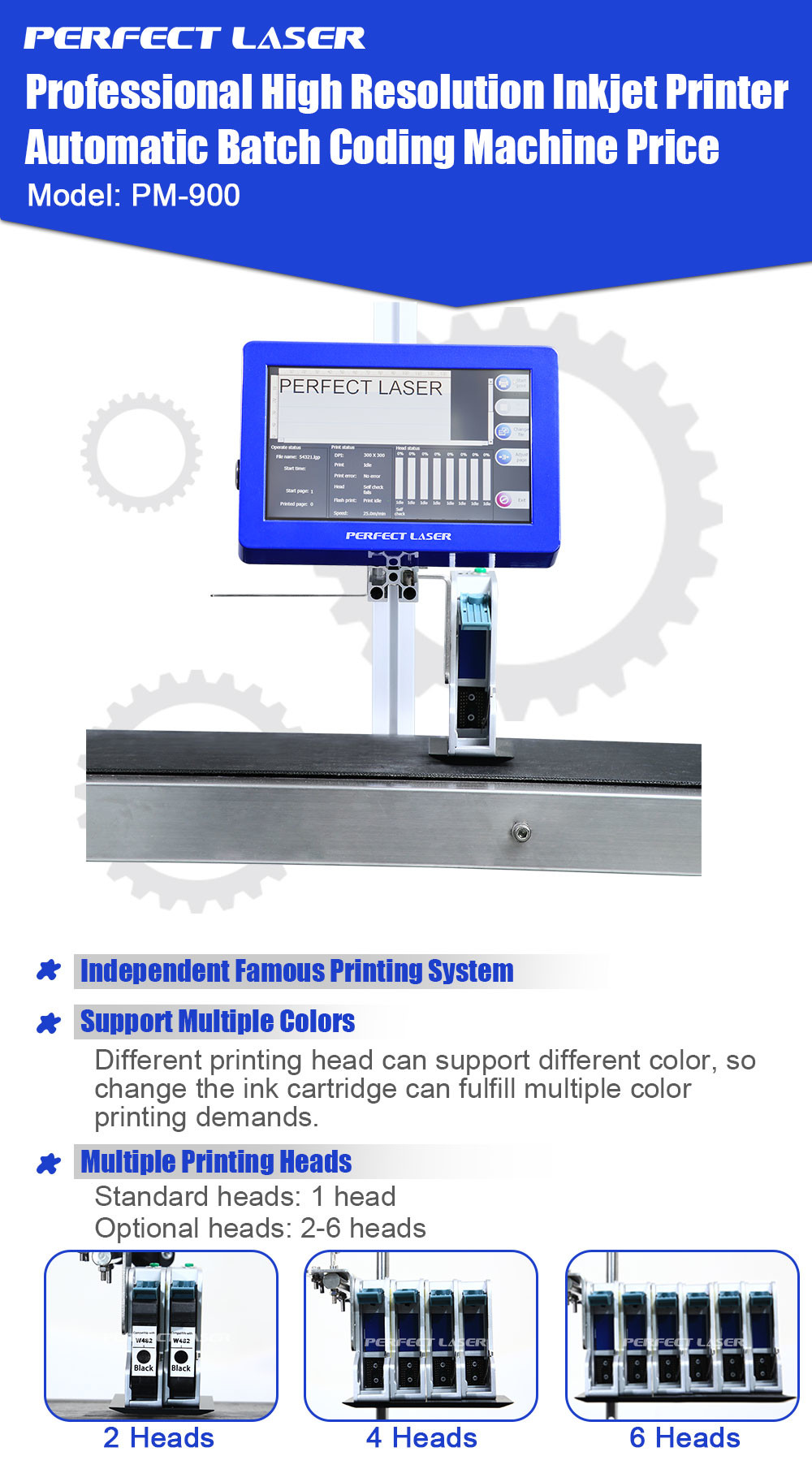 High Resolution Pipeline Inkjet Industrial Printers Fully Automatic Hp Technology