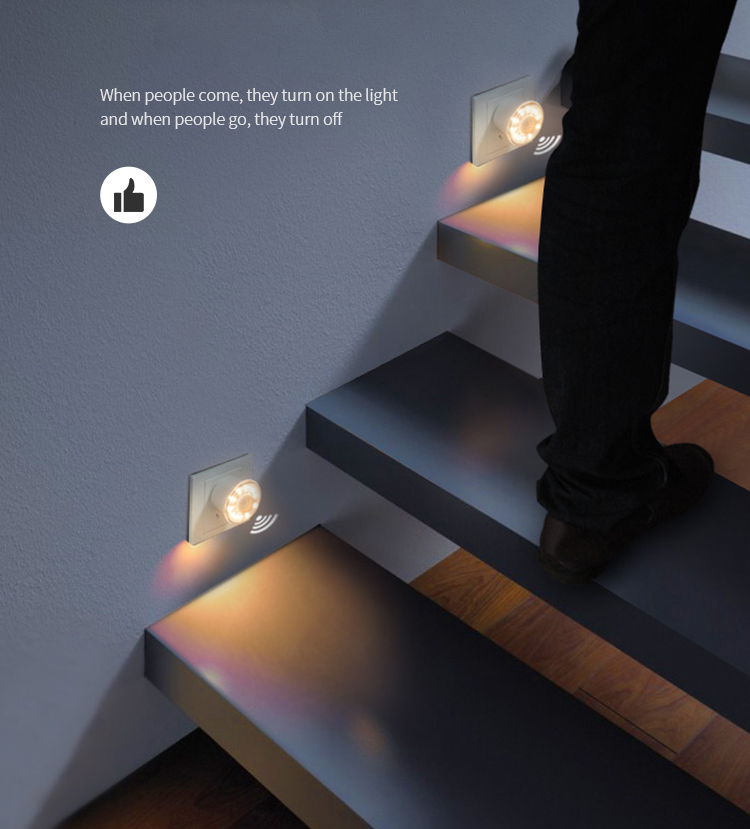 Intelligent Human Body Sensing Light Control Socket Plug for Aisle Stairway and Toilet