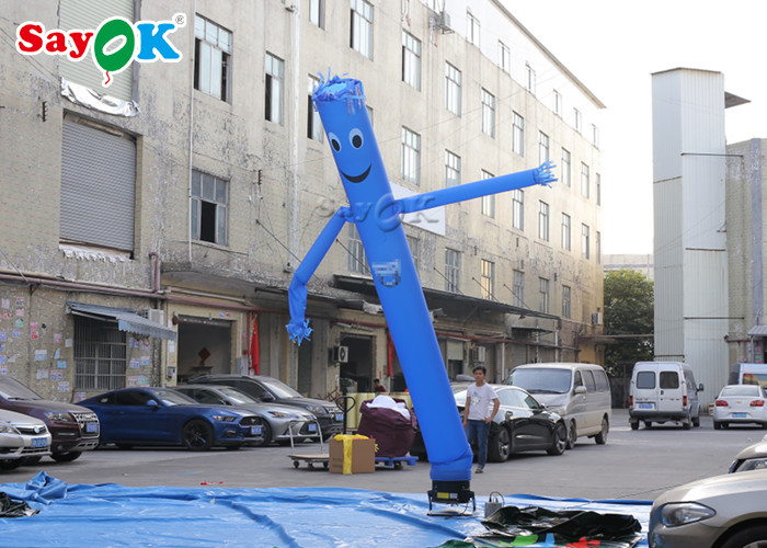 Dancing Air Guy 5m Blue Inflatable Sky Dancer / Advertising Dancing Man Air Blower