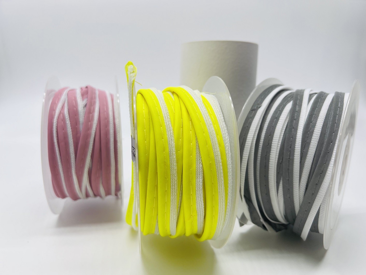 100% Polyester Colorful Reflective Safety Stripes Piping Fabric Trim For Sewed On Uniform