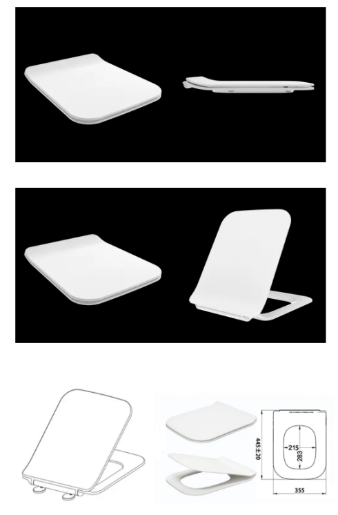 Sustainable Characteristics Square Shape Urea Soft Close Toilet Seat For Sanitary Ware