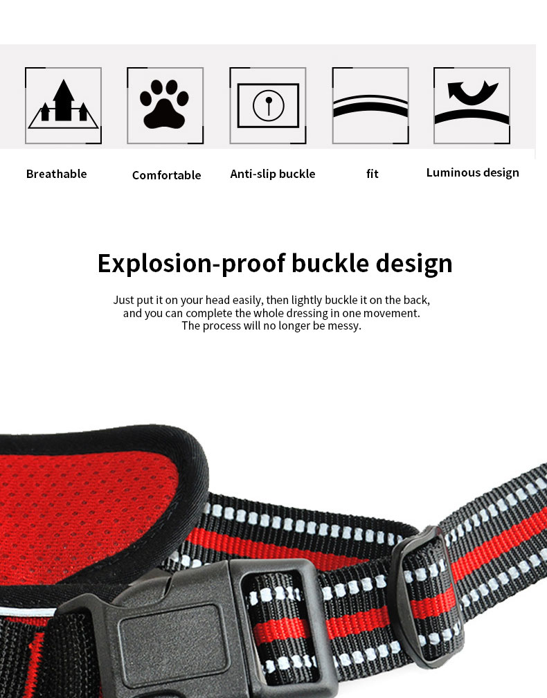 Neoprene Reflective Dog Harness Set No Pull Collar And Leash Custom Hi Vis Dog Harness