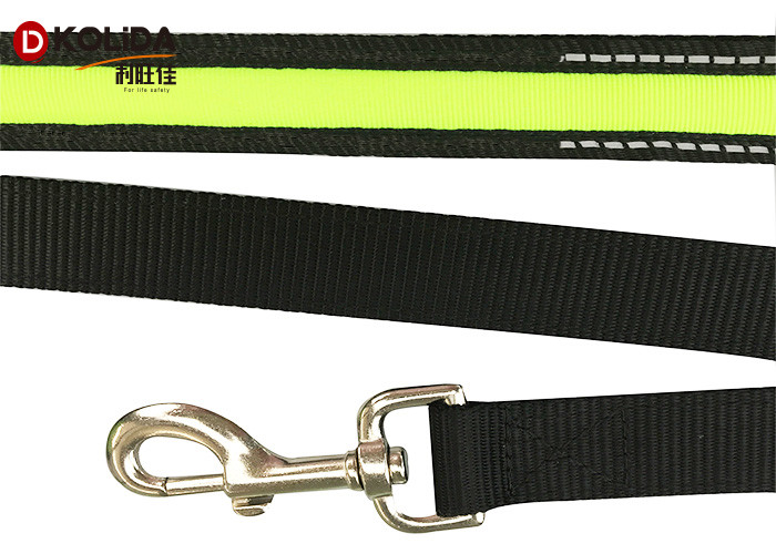 Orange / Blue Easy Walking LED Dog Leash Nature Nylon With Basic Collars