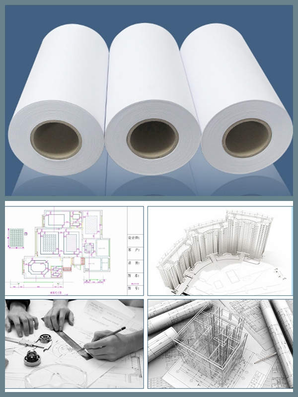 CAD Drawing Wide Format Plotter Marker 20lb 80g Paper For Engineering Copiers