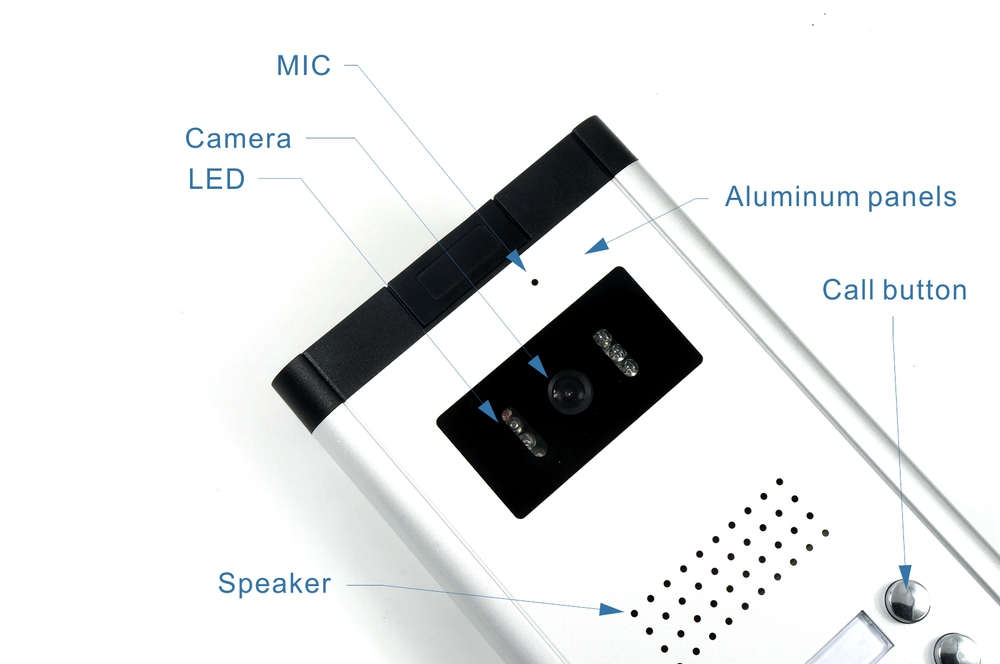 Popular 1v3 7 inch color FTF-LCD screen and CMOS camera intercom system with night view video door phone for villa