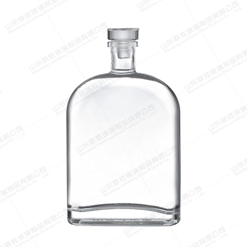 500 Ml 16 Oz Clear Spirit Glass Bottles With Cork Lids And Seal Shrink Capsules Caps
