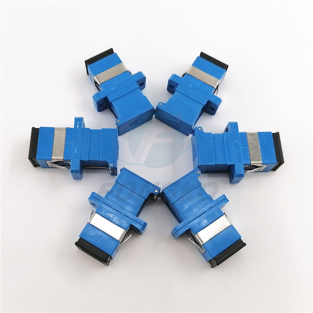 SC/UPC Blue Shell Simplex Adapter With Auto Shutter SM SC Fiber Optic Adapter