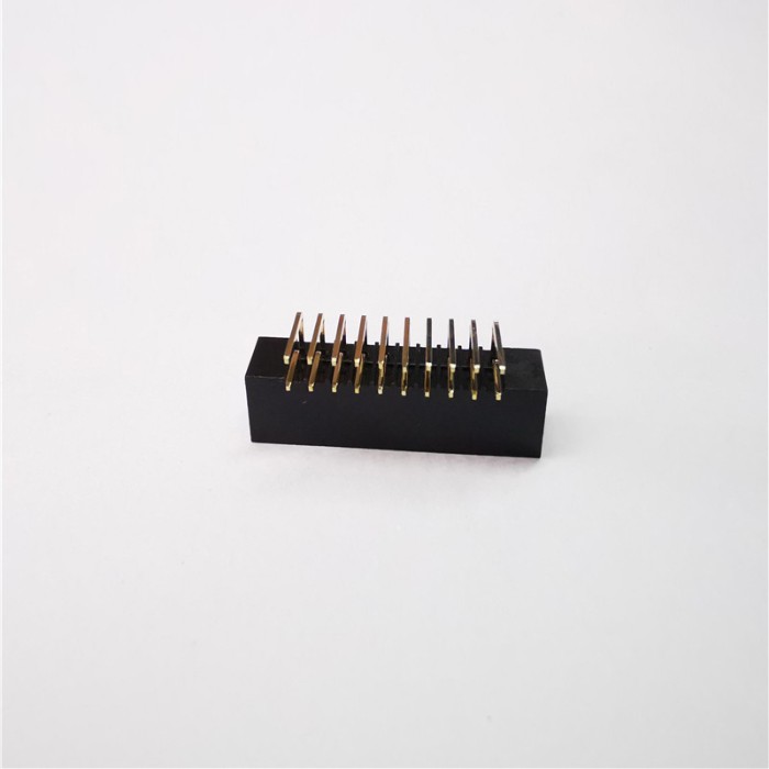 1.27mm 2X12P Pin Header Right Angle Connector Smt With Double Plastic