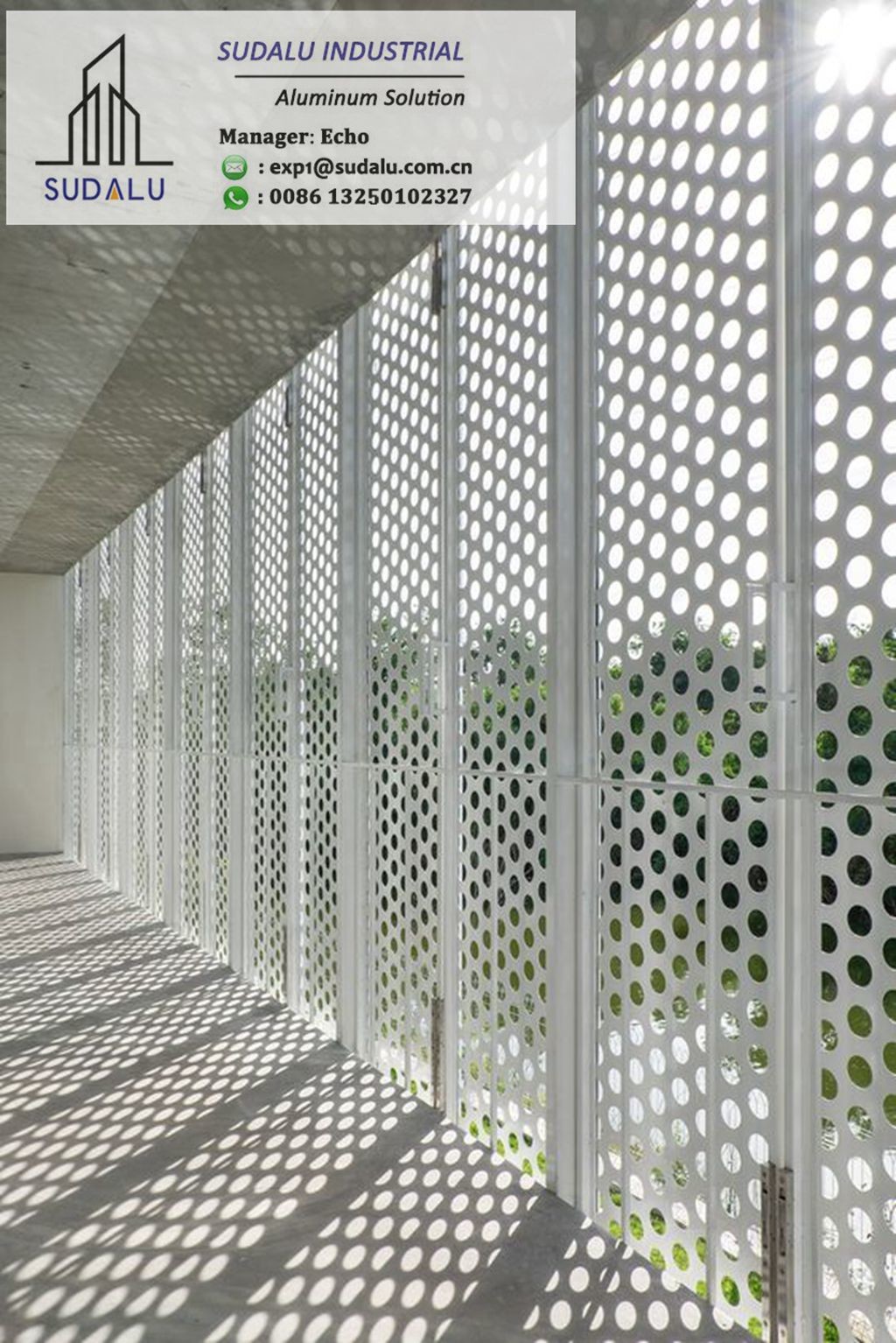 Customized Aluminum Perforated Veneer Panel Metal Pallery Decoration Screen
