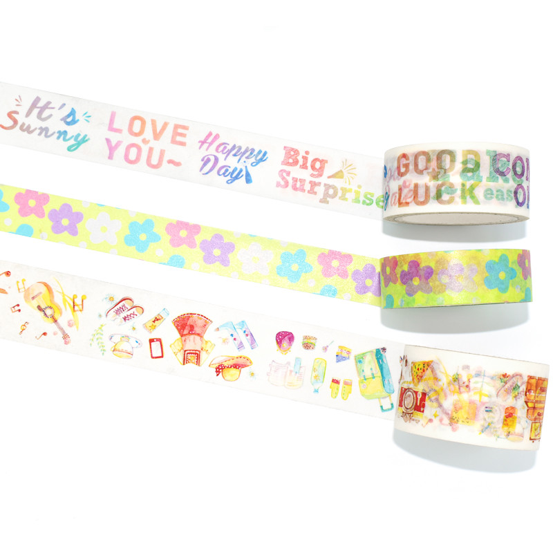 Waterproof Kawaii Decorative Washi Adhesive Tape Washi Paper Masking Tape