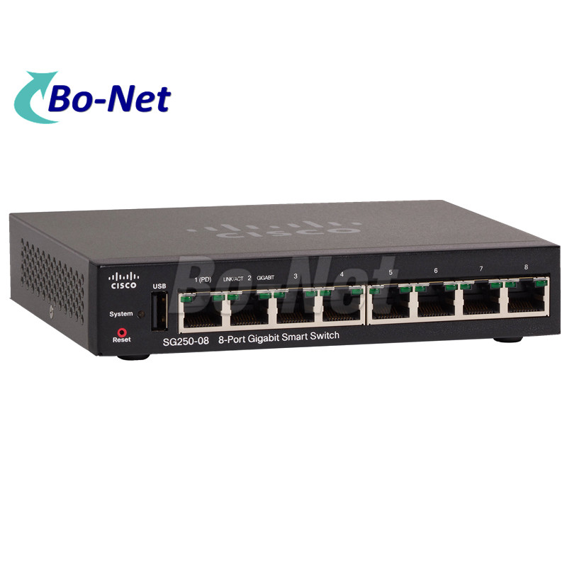 New original CISCO SG250-08-K9-CN 8 Port 10/100 Gigabit Ethernet Network Switch