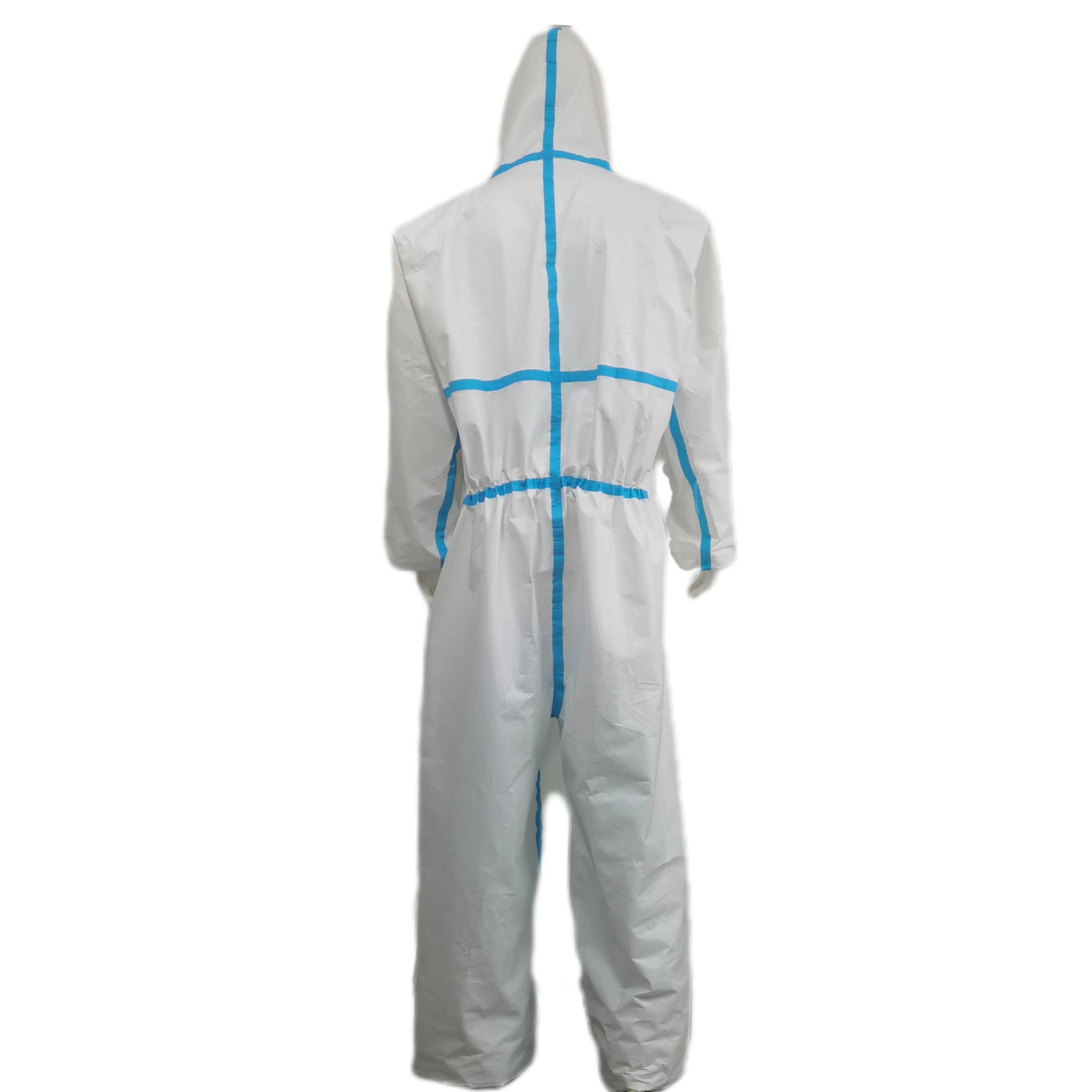 Customizable CE Nonwoven Microporous Medical Protective Coverall With Elastic Wrist Ankle Cap Brim
