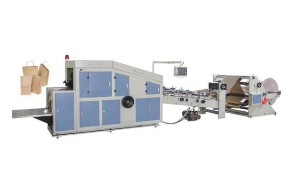 Sheet Feeding Paper Bag Making Machine , Automatic Paper Bag Manufacturing