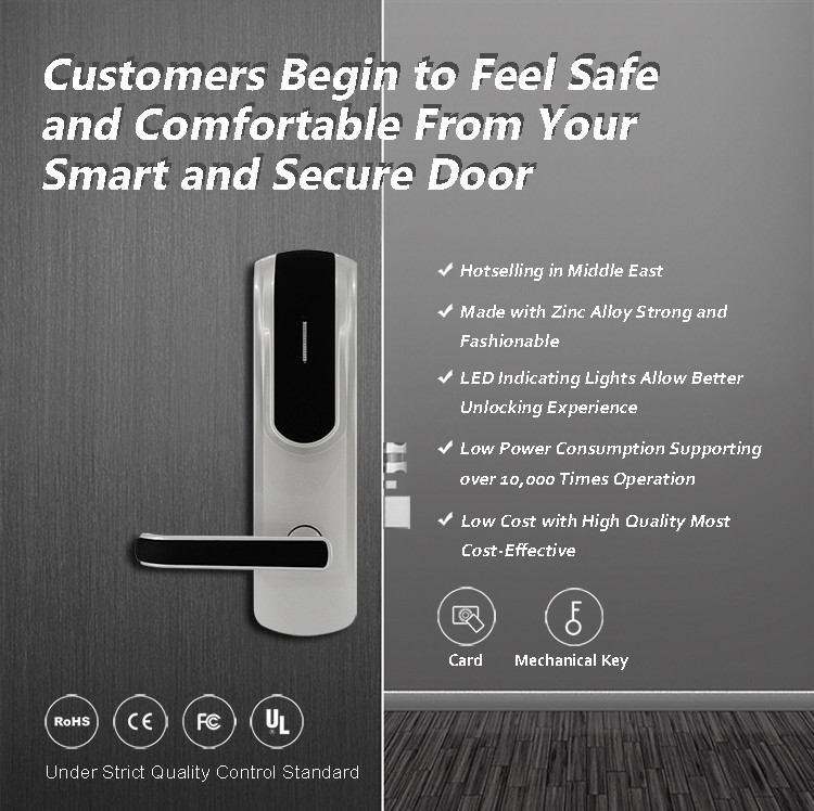 RFID Hotel Electronic Door Locks , Electronic House Locks Big Data Capacity