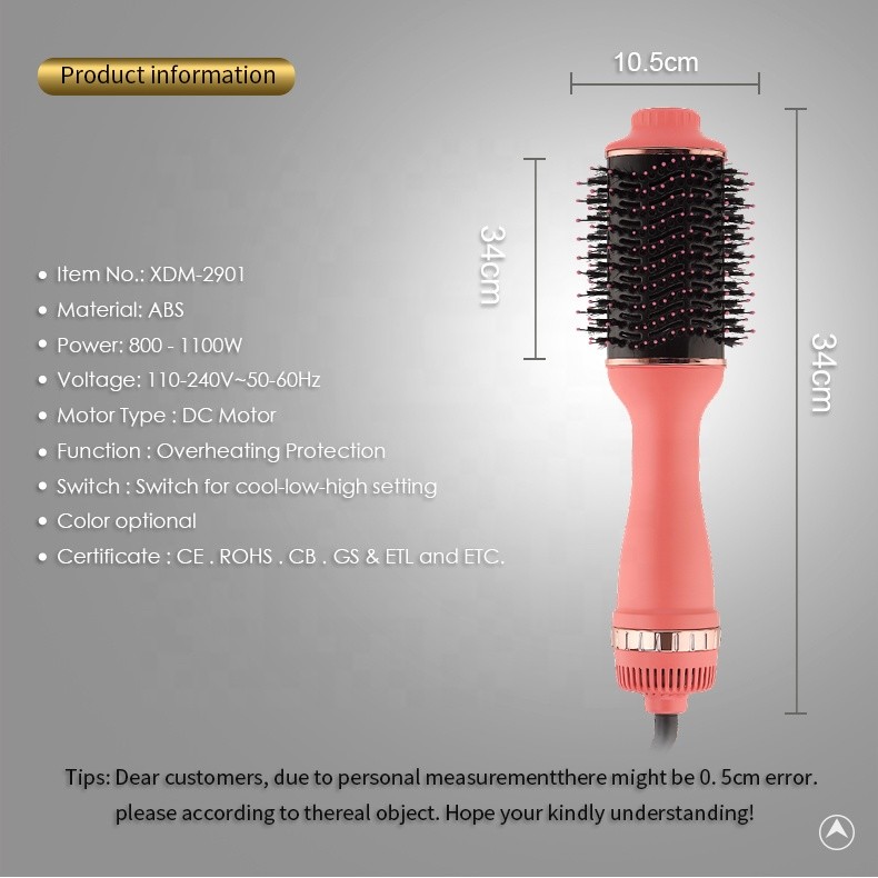 Professional Hot Air Thin Hair Brush Dryer With Customized Logo OEM