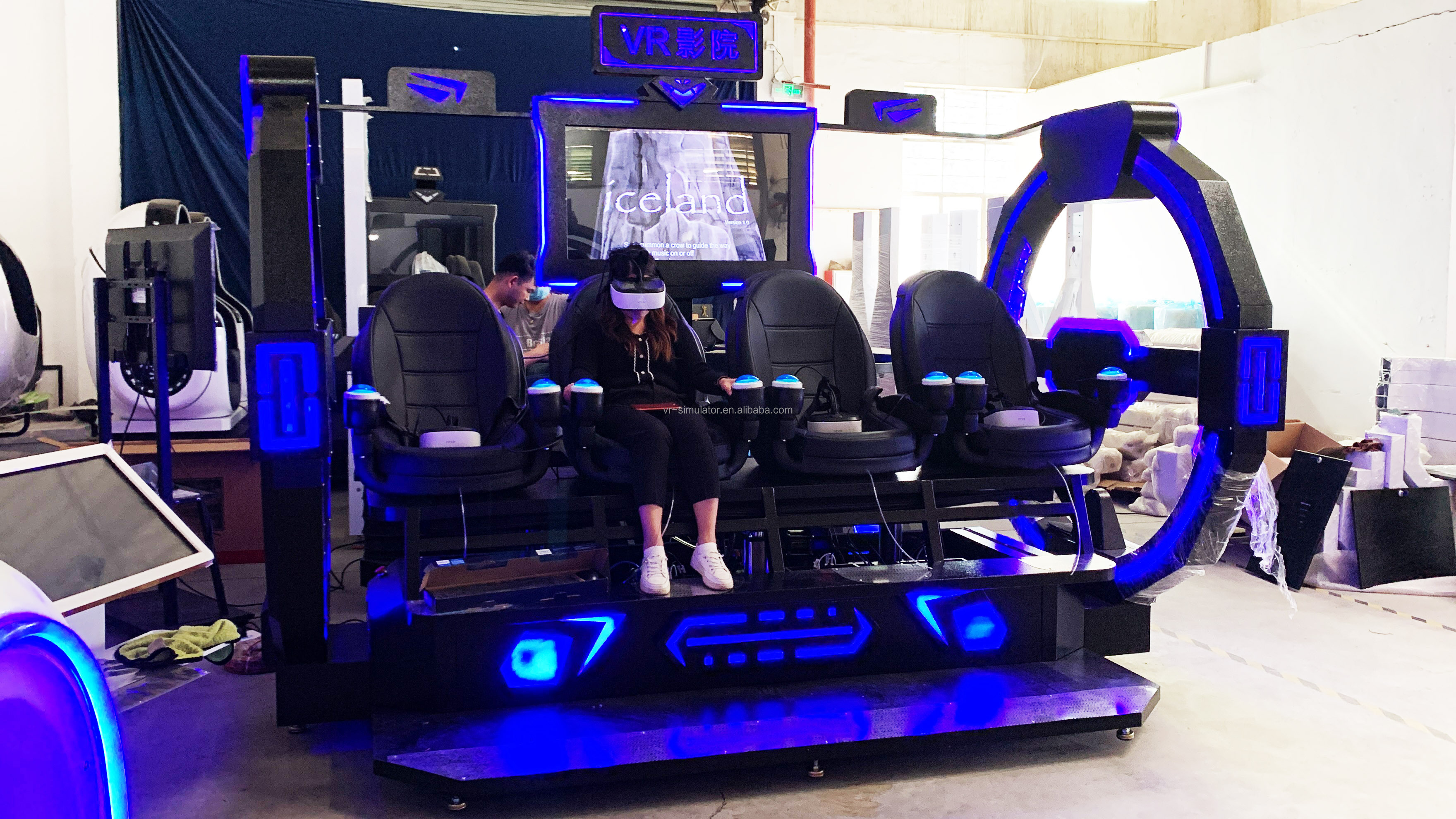 Super vr egg chair 2 / 3 / 4 seat multiplayer 9D VR All In One vr roller coaster game vr simulator machine