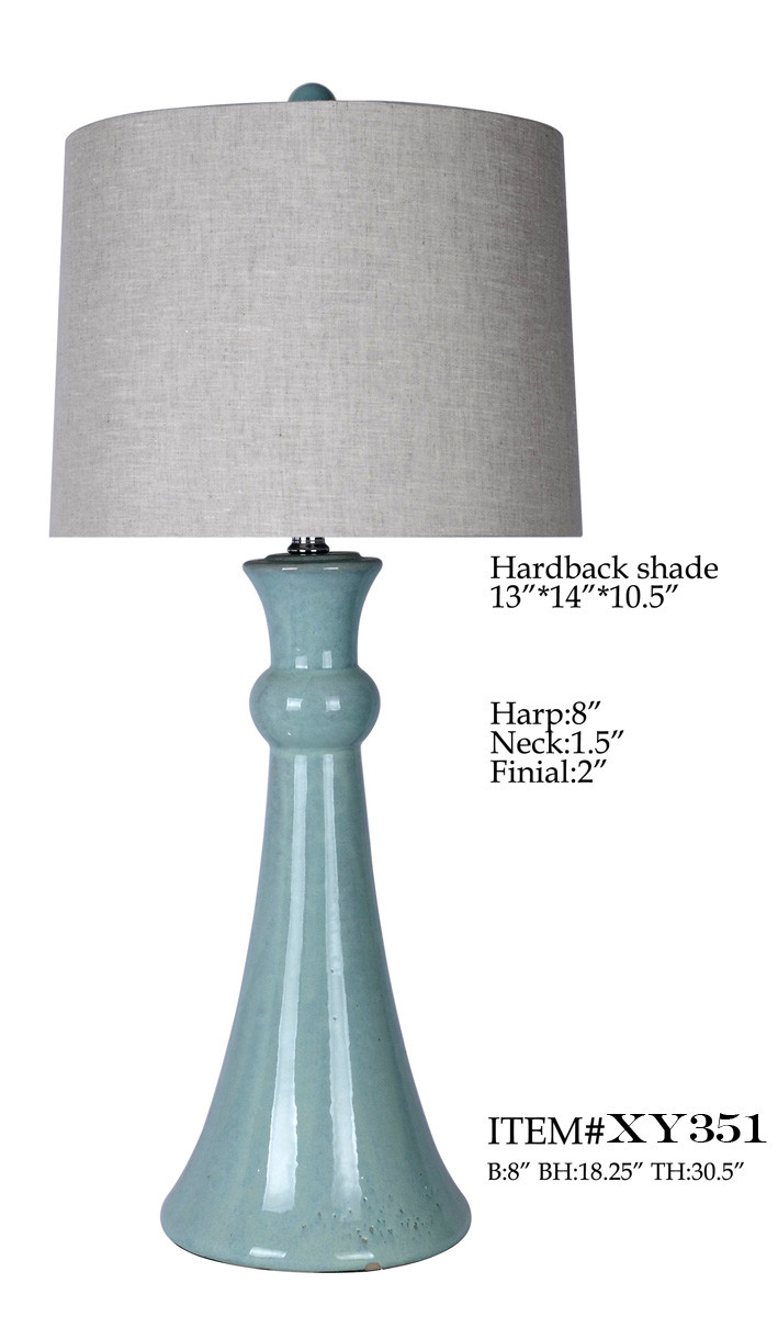 TC Porcelain Simple Modern Table Lamp 14*30.25" Blue White