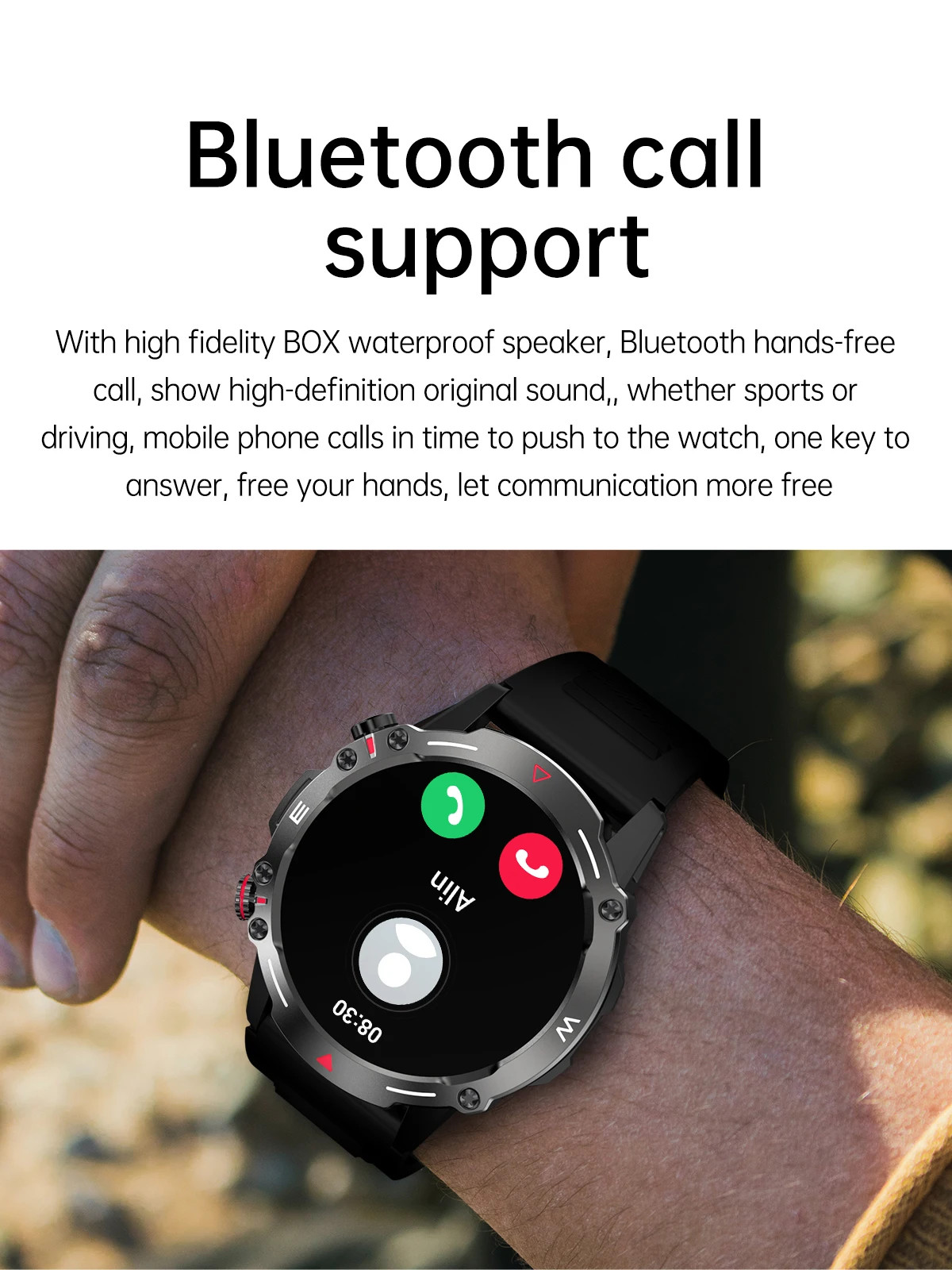 1.43inch HK87 Smart Watch 410mAh Battery AMOLED NFC ECG Monitor