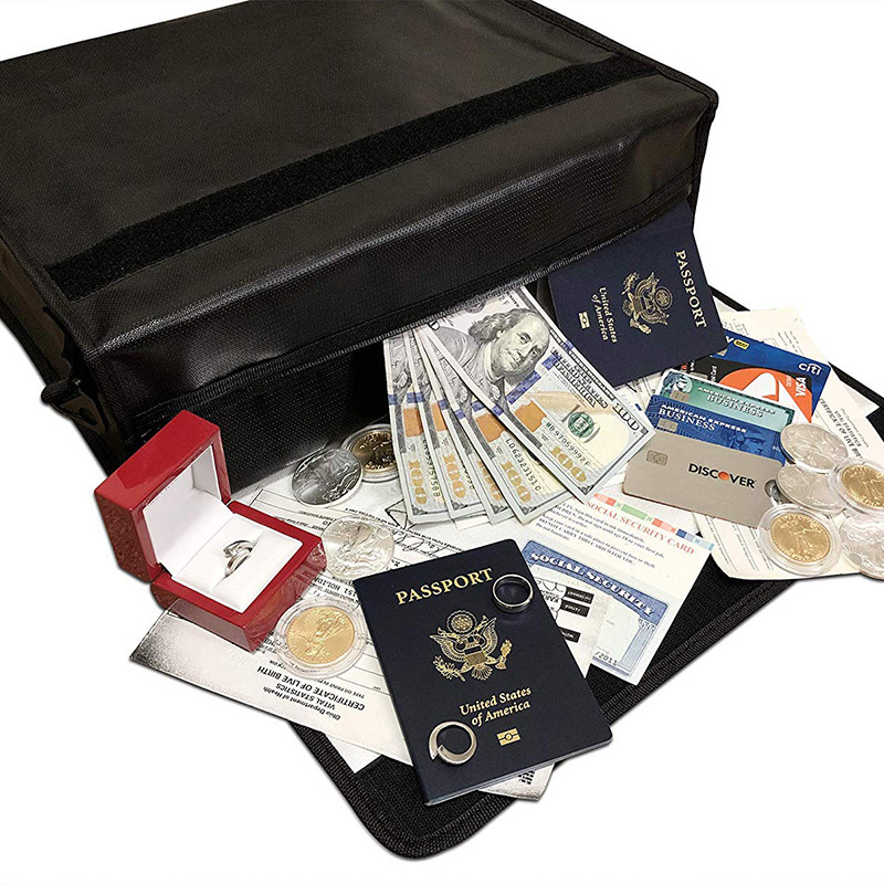 Practical Fireproof Bag 15x12x5 Inch High Durability For Documents / Money
