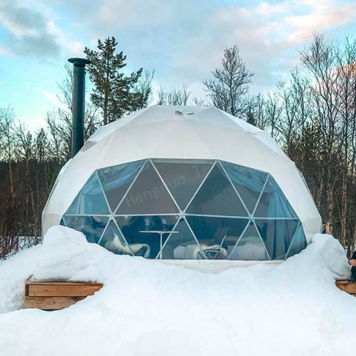 European Waterproof Four Seasons Geodesic Camping Tent Dome Structure For Resorts