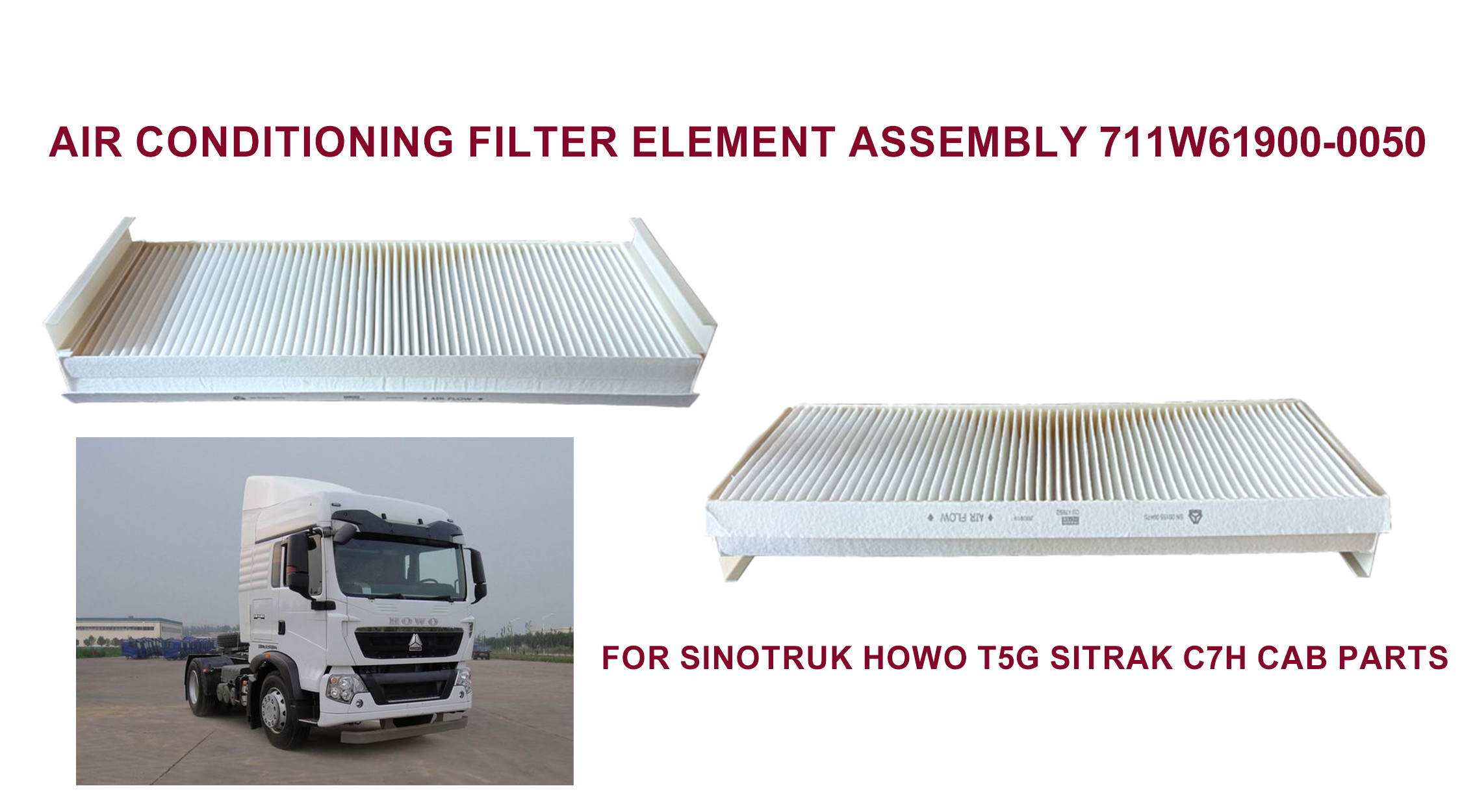 Sinotruk HOWO T5G SITRAK C7H cab parts Air conditioning filter element assembly 711W61900-0050