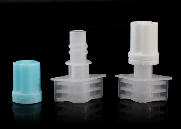 6.3mm Outer Dia Plastic Spout Screw Nozzle Caps Press Sealed On Doypack