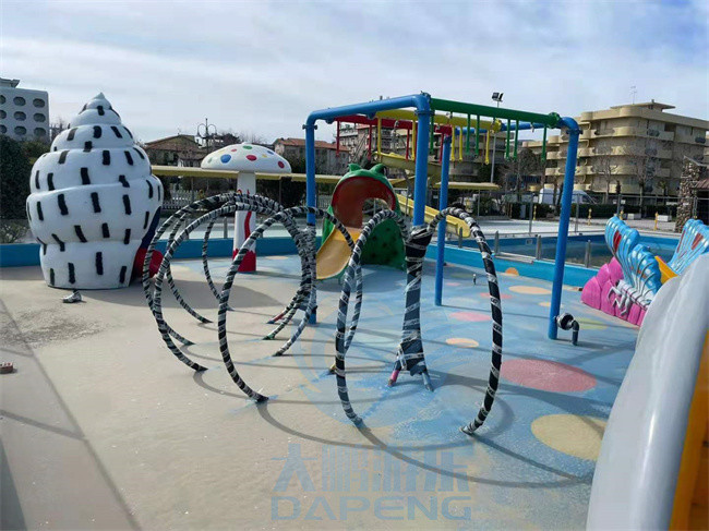 Fiberglass Water Park Splash Pad Frog Small Swimming Pool Slide For Children