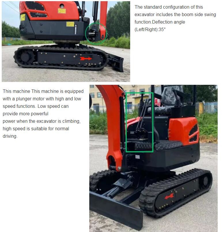 Swing Boom 1.8Tone Hydraulic Mini Excavator Tailless Small Home Excavator