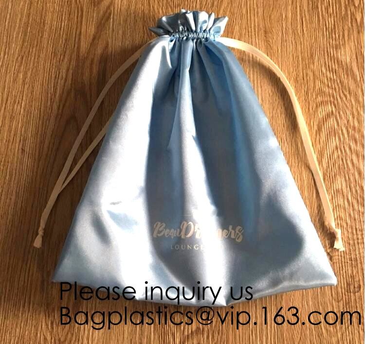 Large Black Satin Dust bag,Rose Gold Satin Drawstring Bag For Jewelry,Black Satin Drawstring Bag With Gold Printing