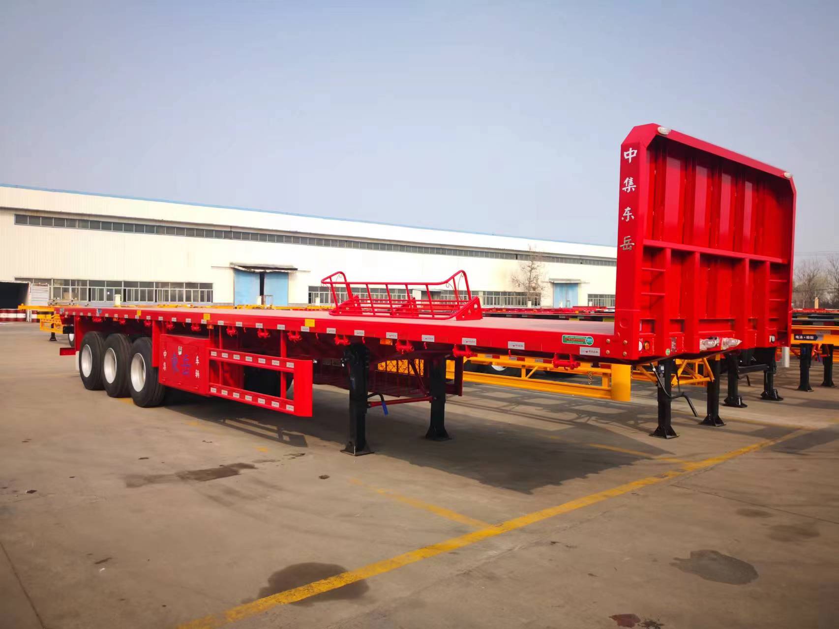 CIMC cheap 3 axles high Steel Cargo Hot Sale 20ft 40ft Container Chassis with lock Low Flat Deck transport Flatbed Semi Trailer