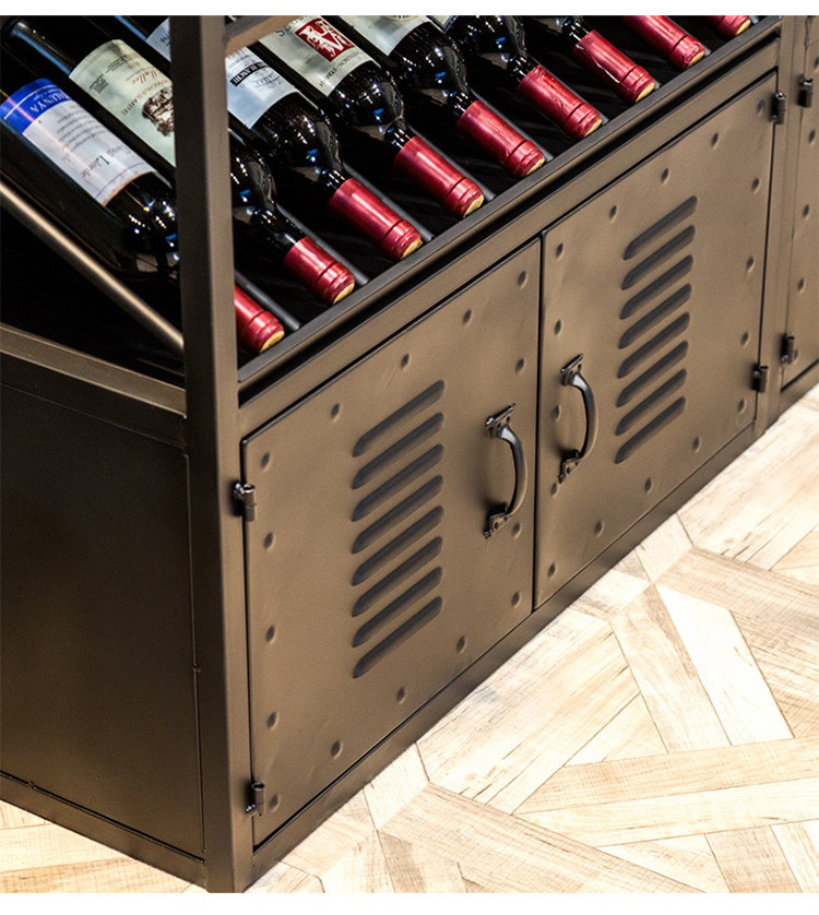 Modern Luxury Metal Wine Display Shelf Black MQ-S005 For Storing Wine