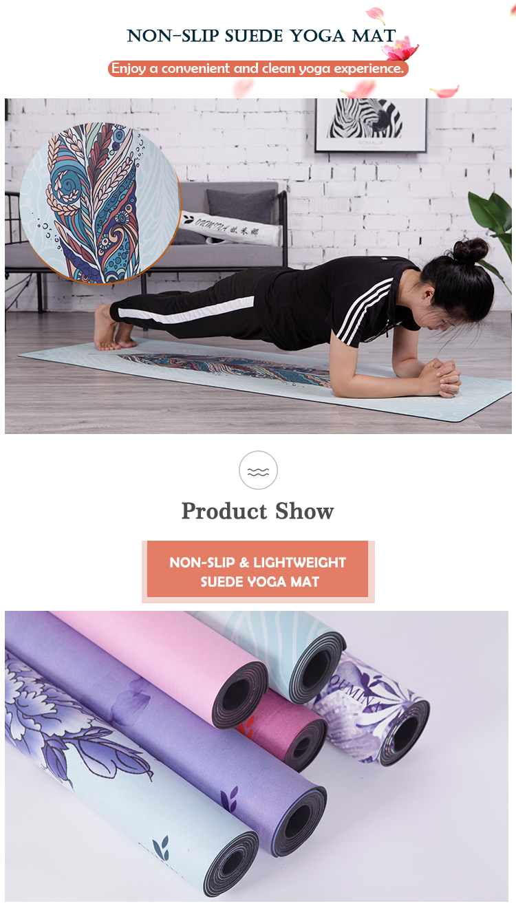 2mm 183cm Custom Printed Yoga Mats Fitness Workout Tools Suede