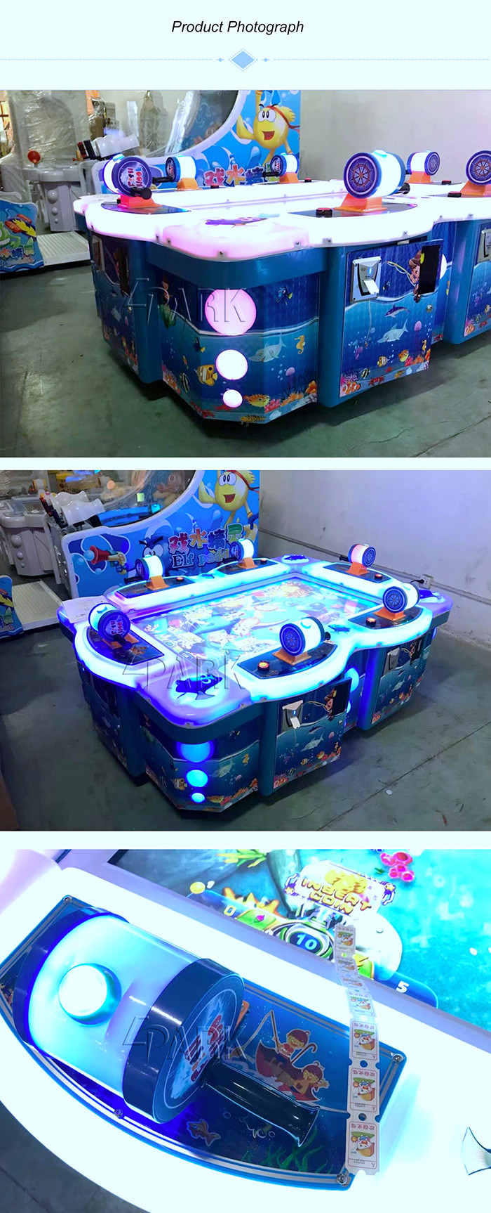 Kids 6 Players Arcade Fishing Hunter Game Machine Coin Operated 55" Inch simualtor