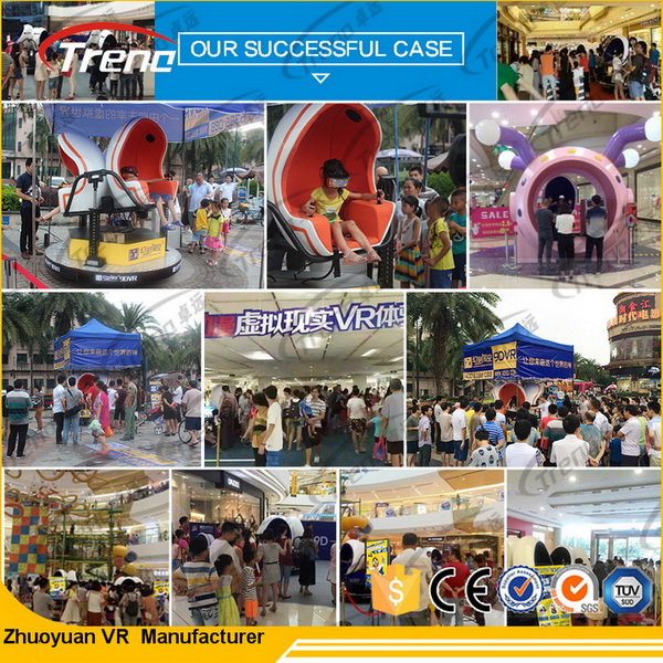 Interactive 9D Virtual Reality Cinema 3 Seats 360 Degree Egg 6 Special Dynamic Effect