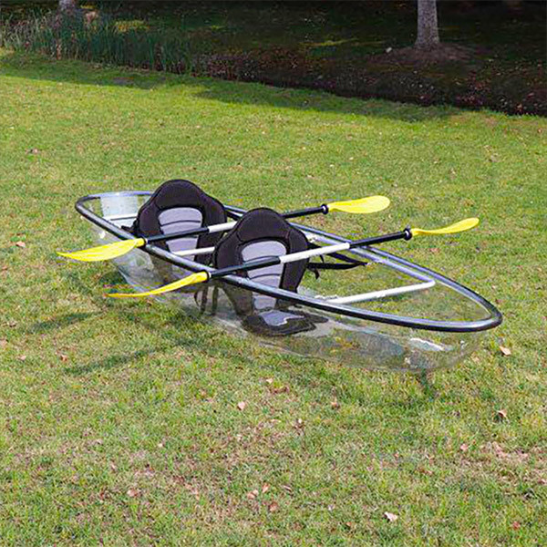 Transparent 2 Person Touring Kayak , 6mm Hull Clear Bottom Canoe With Equalizing Bar