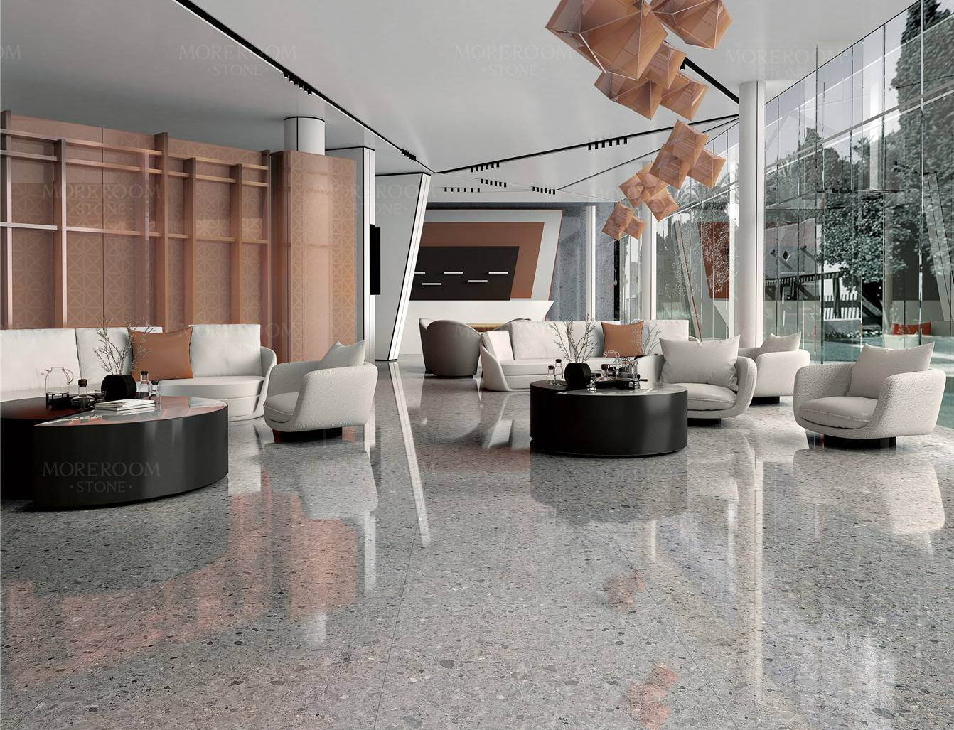 White Sintered Stone Kitchen Countertop and Island Top Polished Porcelain Tile Finish