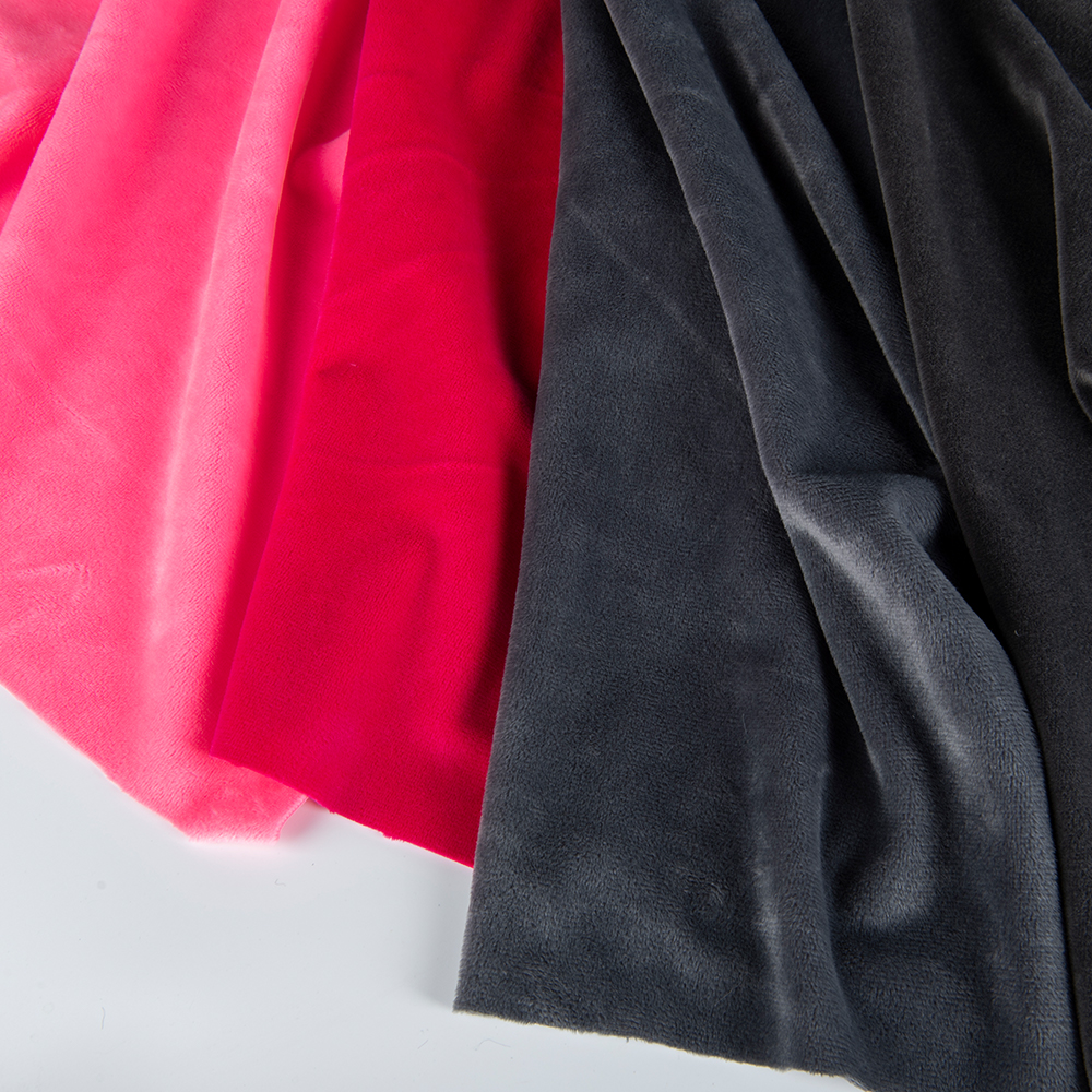 Short Plush Velvet Fabric 95%Polyester 5%Spandex Elastic Customized Color Plain Style