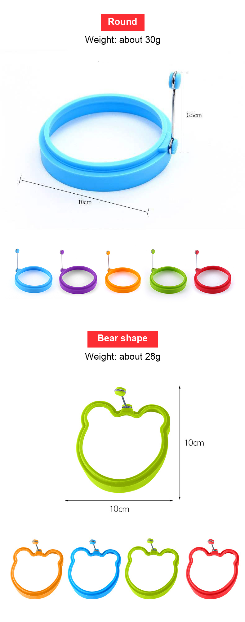 LFGB Approved 28g Multi Shape Silicone Egg Mold