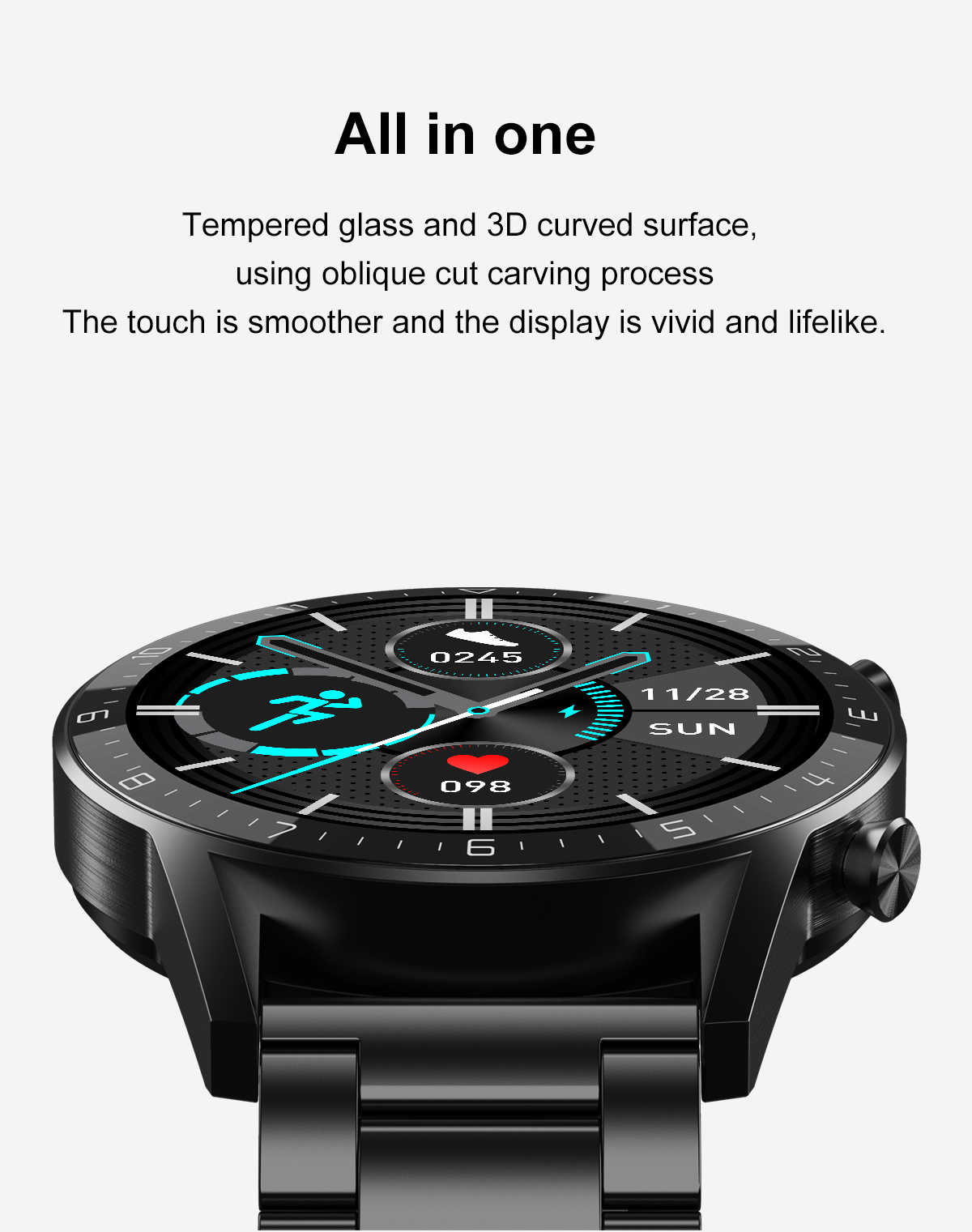 DT92 Smart Watch Women Men Call 1.3 Inch Touch Screen Retina Display Scree Round Charging Smartwatch 2020 PK L13 L16