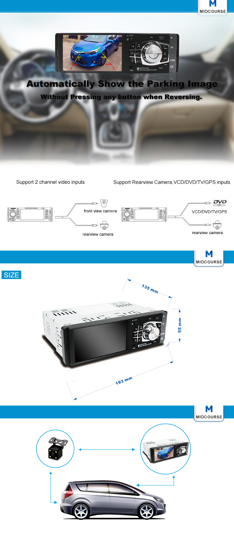 Adjustable Single Din Navigation Radio With Screen CE FCC Certification
