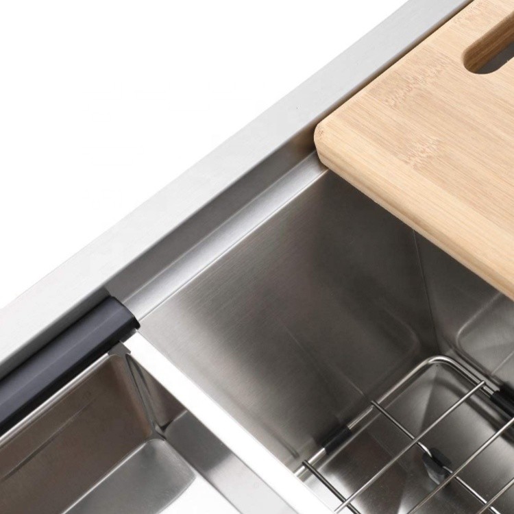 36 Inch Double Equal Bowl Workstation Kitchen Sink R10 Corner