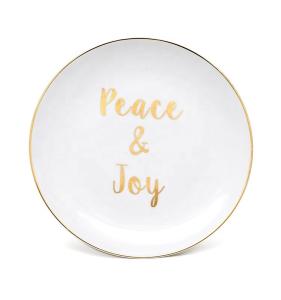 Buy cheap Dessert White Custom Porcelain Plates Ceramic Plate Printing Designs for Christmas product