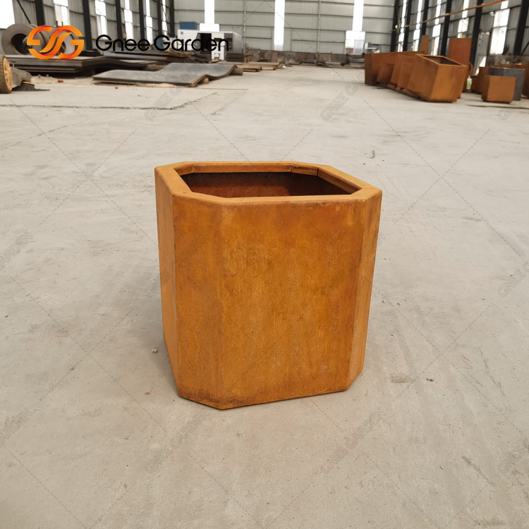 Factory Customize  Corten Steel Garden Planting Box Large Flower Pots