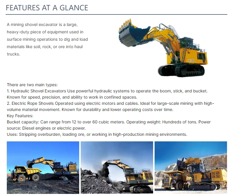 Shovel 360 Degree Drone Footage XE4000 Powerful Mining Shovel Heavy Excavator 180-200Ton