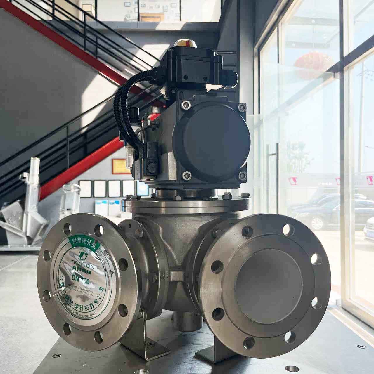 Single channel ball 304ss diverter valve for conveying powder or particle