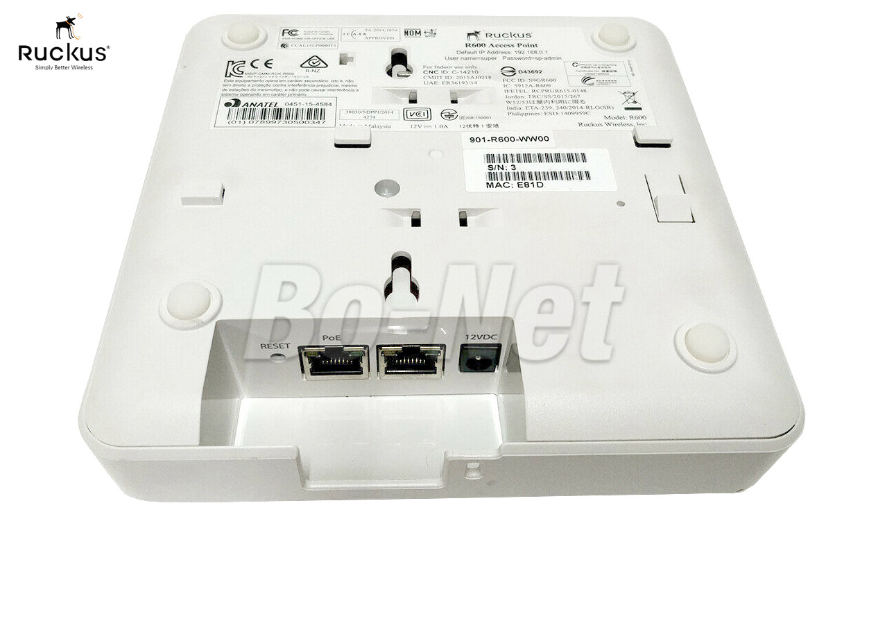 Ethernet Cisco Wlan Access Point Ruckus 901-R600-WW00 Wi-Fi 802.11ac Low Profile Design