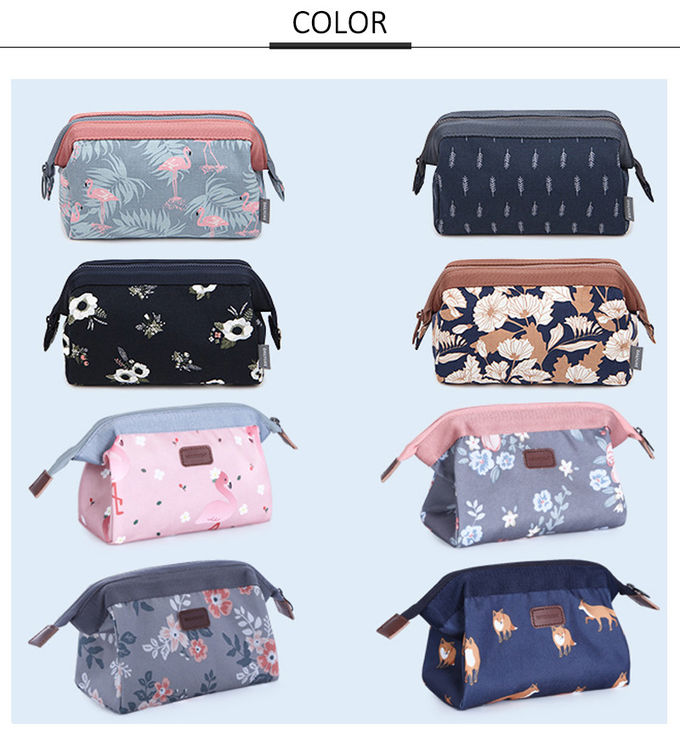 Hot Selling Multi-Function Pink Printed Korean Toiletry Wash Zipper Bag