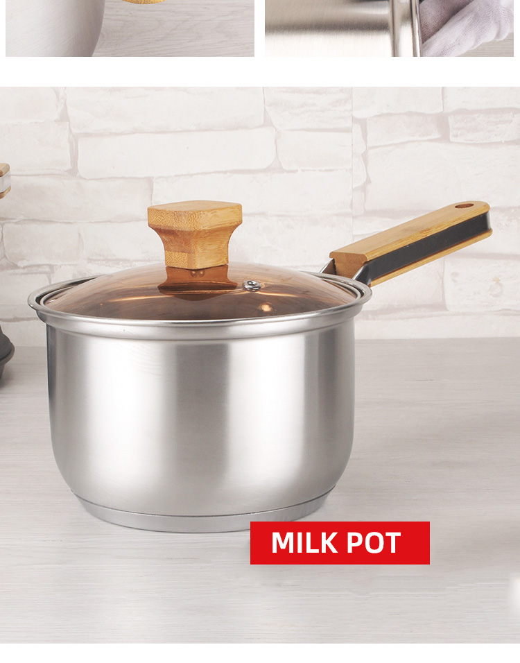Factory Wholesale Different Size Cookware Set Custom Pots Wholesale 12pcs Stainless Steel Cooking Pot And Pan Set