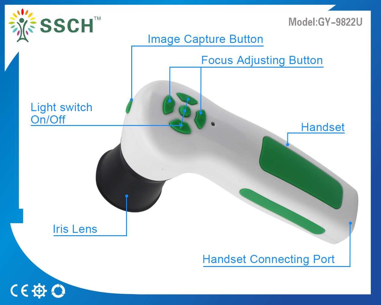 12.00 Mp Eye Iris Camera With English Spanish Professional Analysis Software
