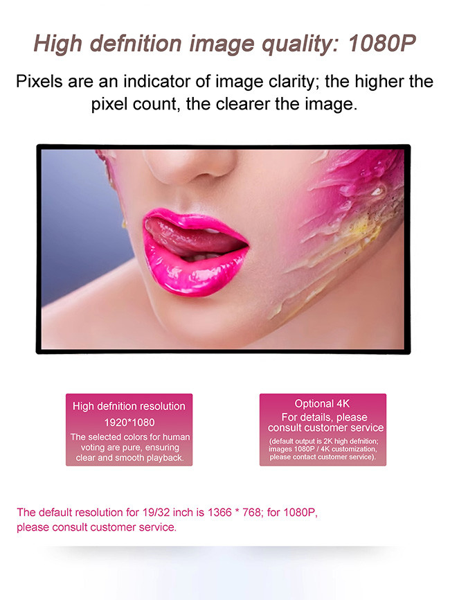 High Resolution Media Screen 43 Inch Wall Mount Digital Signage Advertising Player